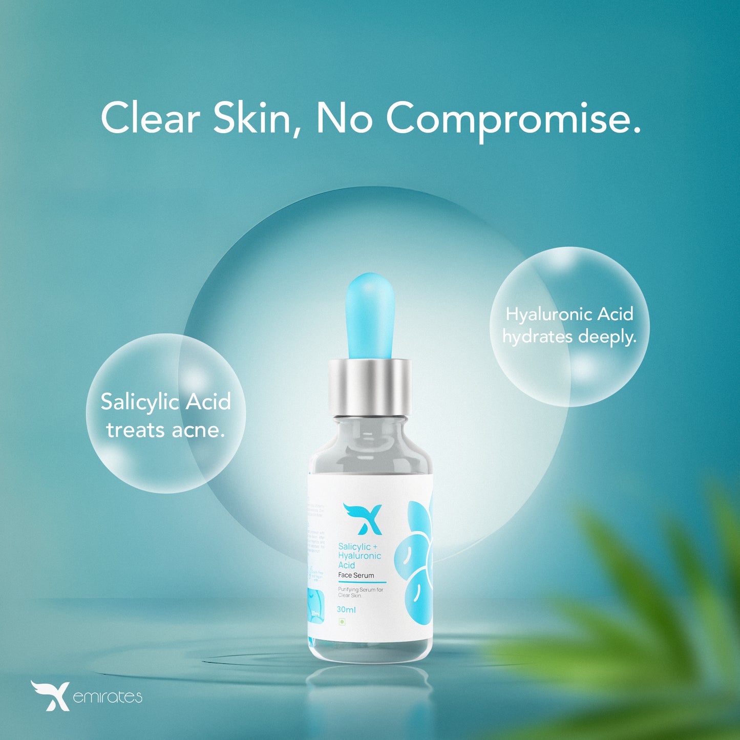Salicylic +
Hyaluronic
Acid
Face Serum
Purifying Serum for
Clear Skin.
30ml