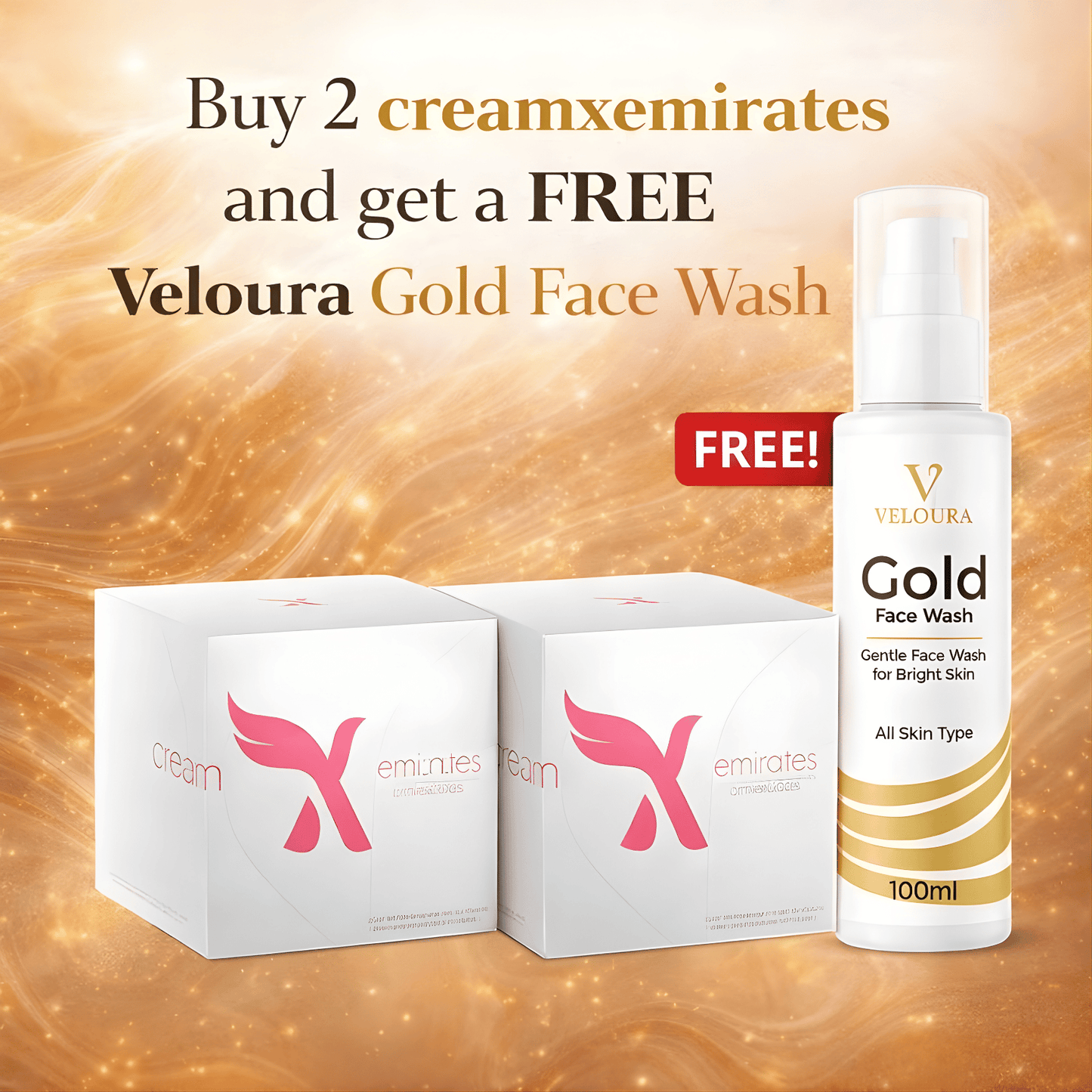 Face Cream 2X Free Gold Facewash