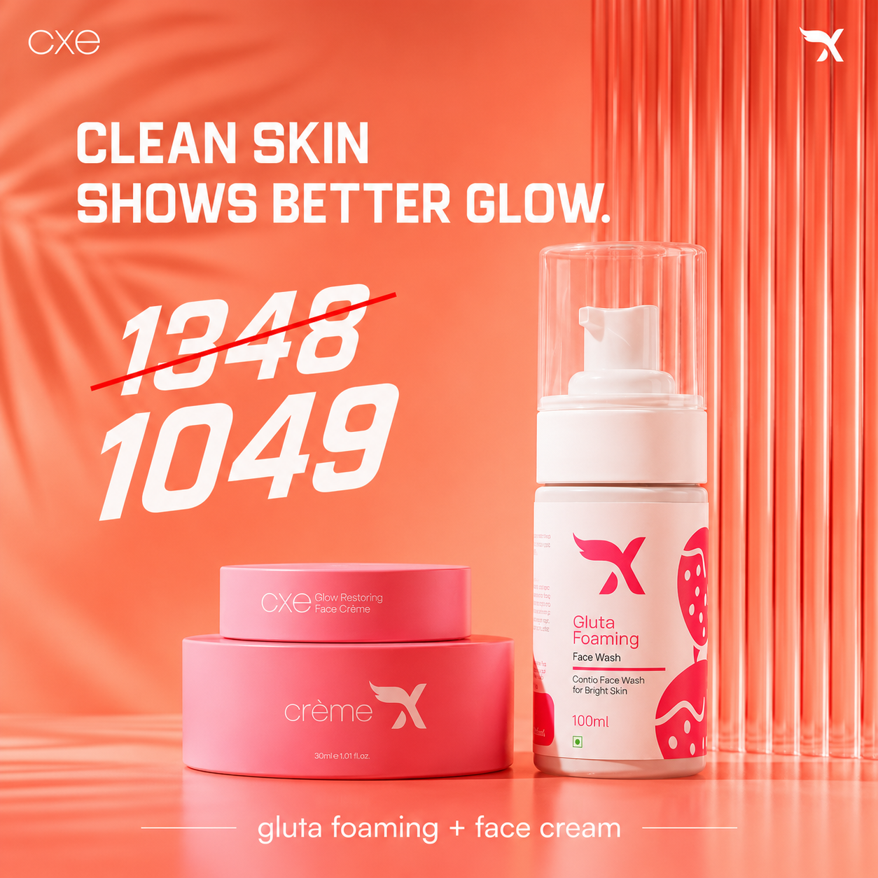 Face Cream & Gluta Foaming face wash - Combo Offer